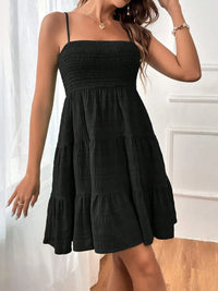 Women’s Sleeveless Tiered Dress – Lightweight Casual Smocked Cami Dress for Beach & Vacations
