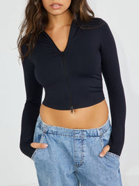 Zip Up Long Sleeve Active Outerwear Trandify Deal