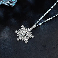1 Carat Moissanite Snowflake Pendant Necklace - 925 Sterling Silver