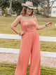 Plus Size Lace Detail Spaghetti Strap Wide Leg Jumpsuit Trandify deal
