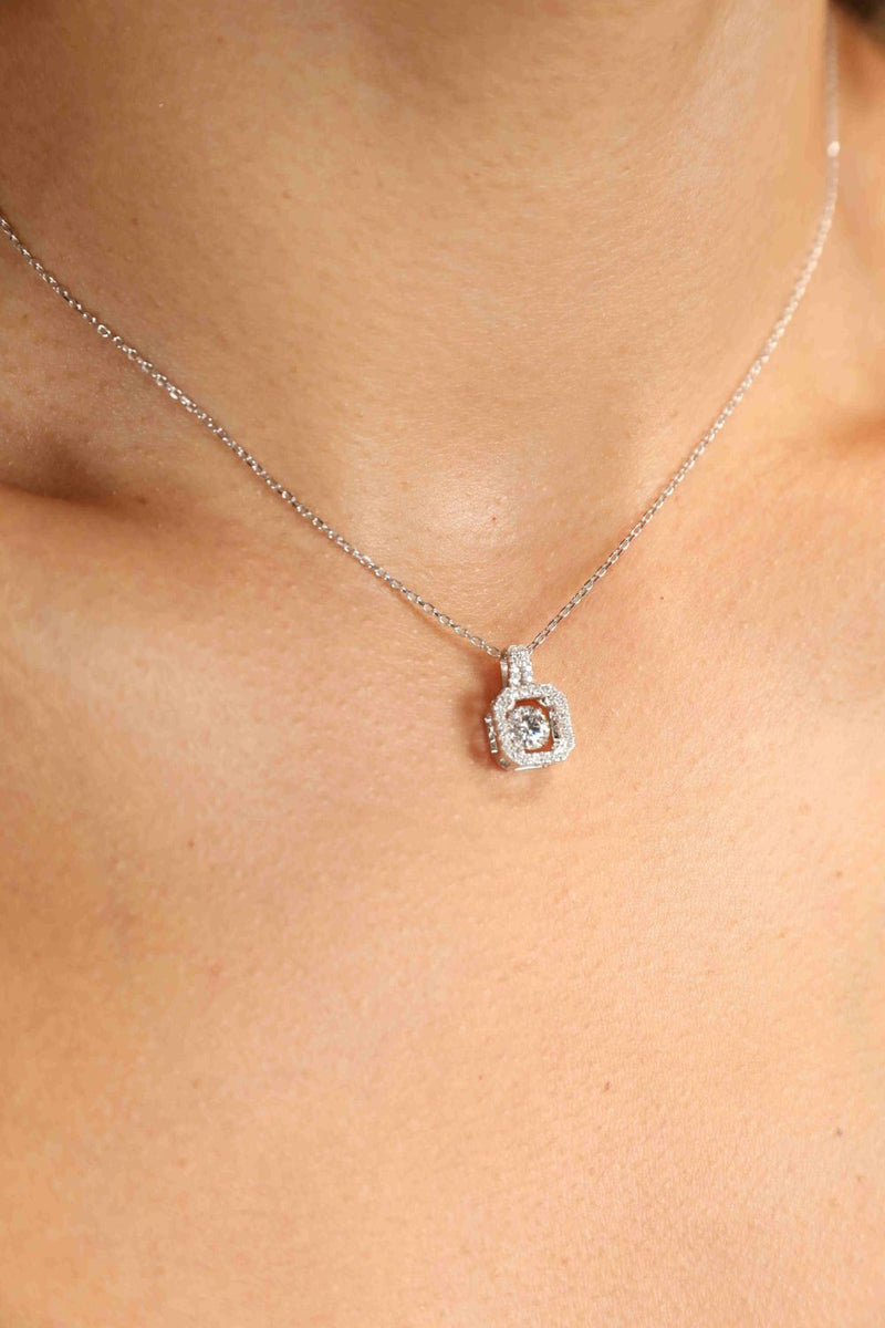 Adored Moissanite 925 Sterling Silver Necklace Trandify Deal