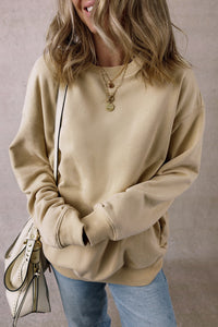 Round Neck Long Sleeve Sweatshirt Trandify Deal