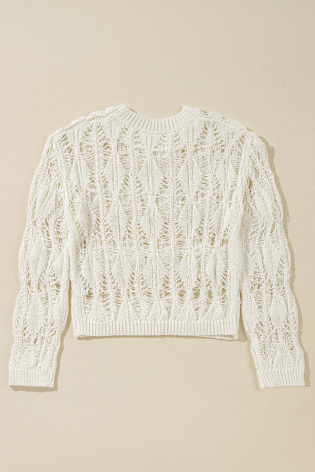 Cutout Round Neck Long Sleeve Knit Cover Up Trandify Deal