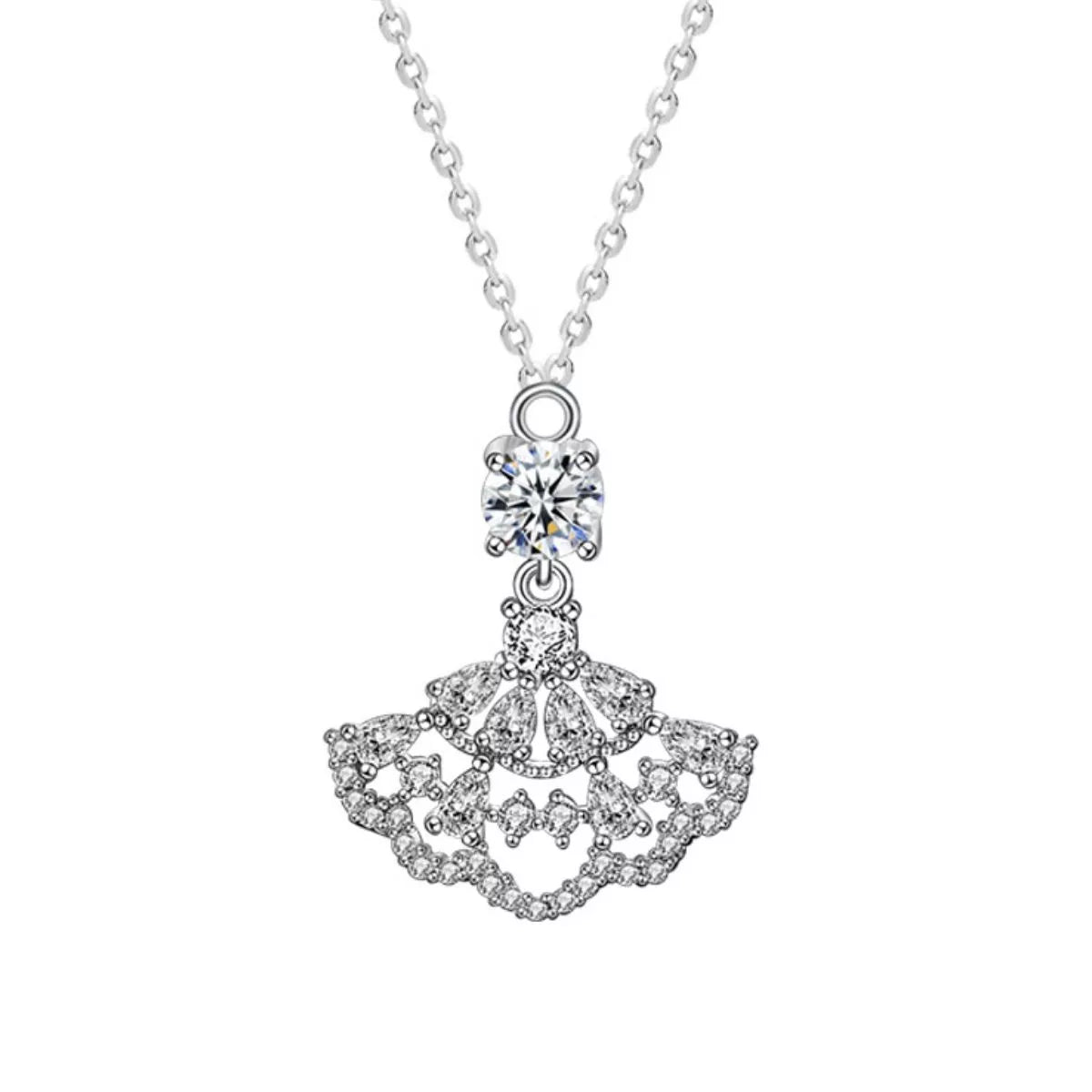 0.5ct Moissanite Pendant Necklace in Sterling Silver