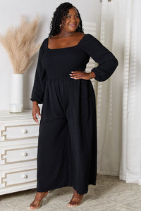 Double Take Square Neck Jumpsuit with Pockets Trandify deal