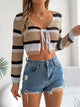 Tied Openwork Long Sleeve Knit Top Trandify deal