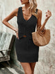 Button Up Sleeveless Top and Drawstring Skirt Set Trandify deal