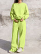 Round Neck Long Sleeve Top and Elastic Waist Pants Set Trandify Deal