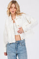 bytos Button Down Cropped Denim Jacket with Patch Pockets Trandify Deal