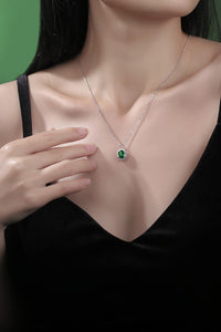 1.5 Carat Lab-Grown Emerald 925 Sterling Silver Necklace Trandify Deal