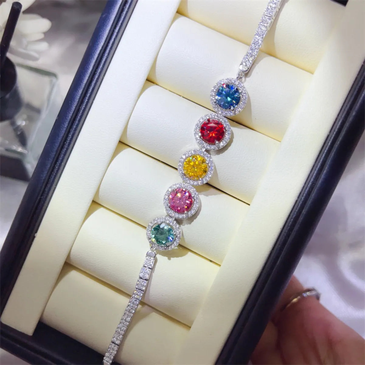 5 Carat Moissanite Sterling Silver Tennis Bracelet for Women – Sparkling Elegant Jewelry Gift