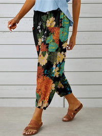 Printed Tied Cropped Pants Trandify deal