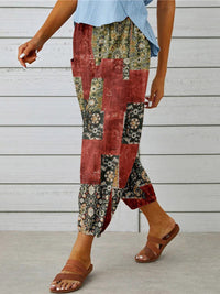 Printed Tied Cropped Pants Trandify deal