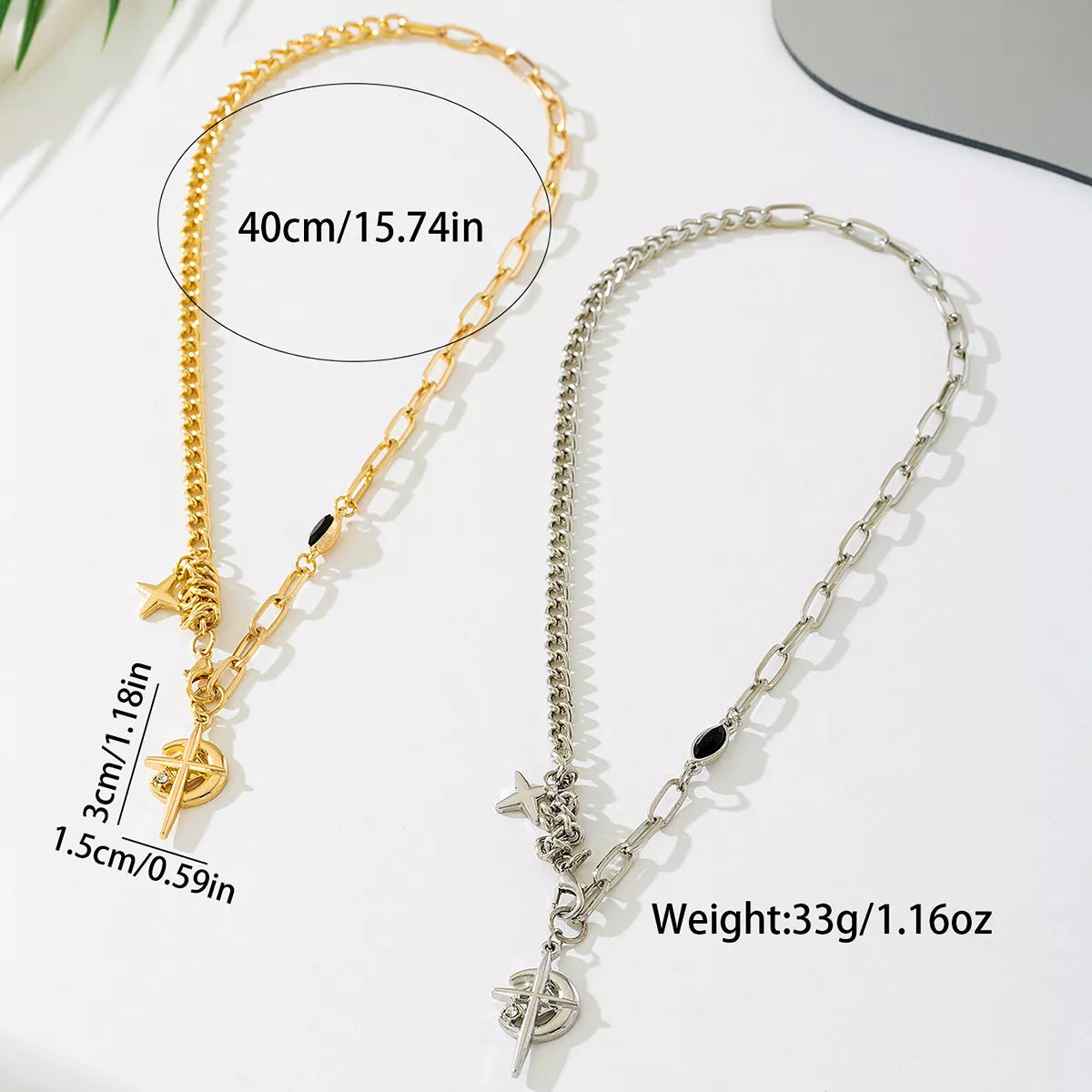 Dainty 18K Gold Cross Pendant Necklace for Women