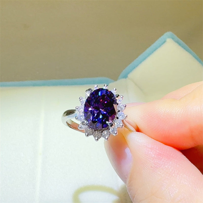 2 Carat 925 Sterling Silver Oval Moissanite Ring Trandify Deal