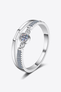 Moissanite Cutout Rhodium-Plated Ring Trandify Deal