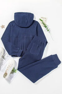 Drawstring Half Zip Hoodie and Joggers Active Set Trandify Deal