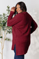 Basic Bae Full Size Ribbed Round Neck Long Sleeve Slit Top Trandify Deal