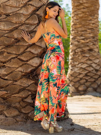 Twisted Printed V-Neck Cami Dress Trandify deal