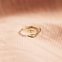 925 Sterling Silver Inlaid Zircon Bypass Ring Trandify Deal