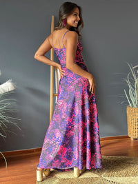 Twisted Printed V-Neck Cami Dress Trandify deal