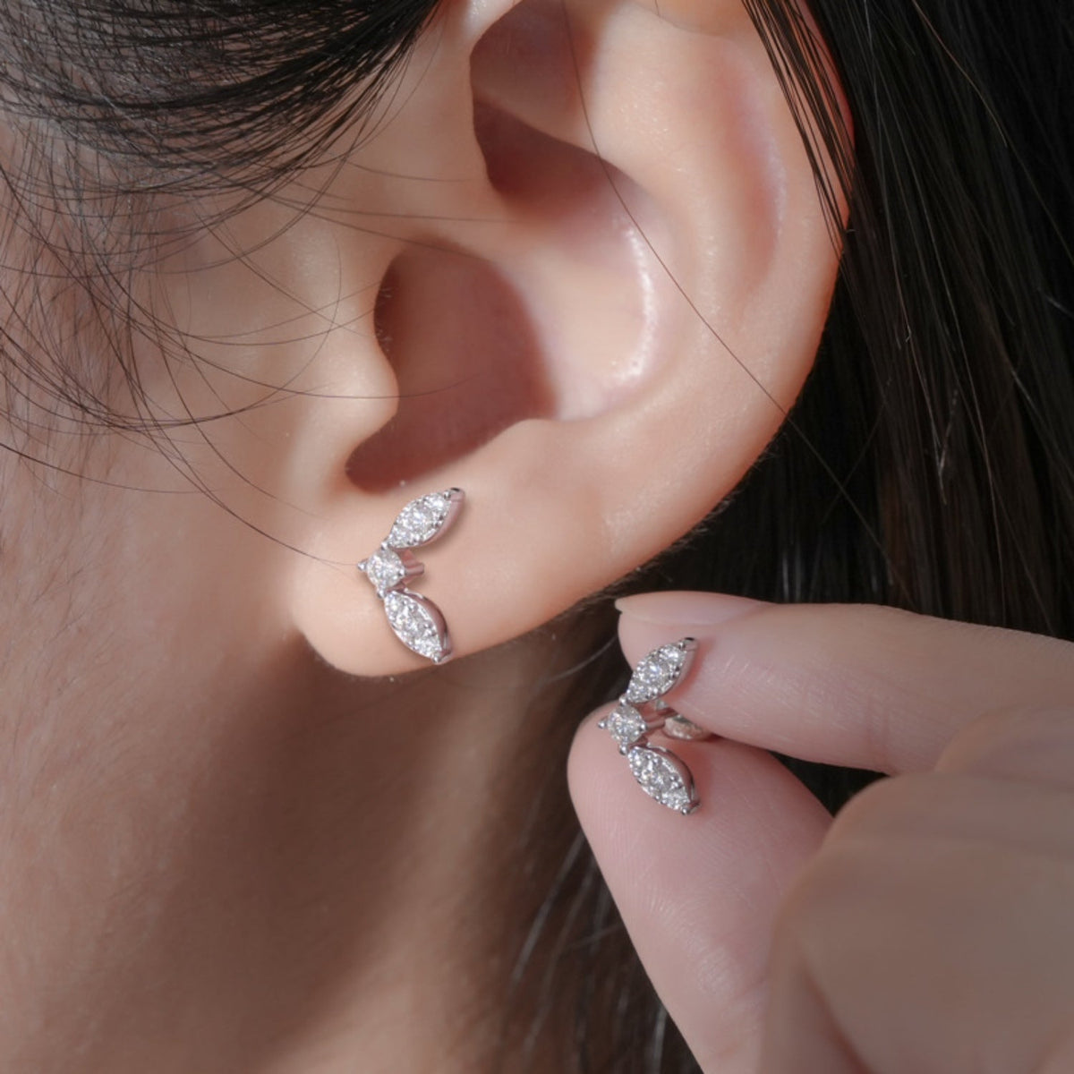 Moissanite 925 Sterling Silver Stud Earrings Trandify deal