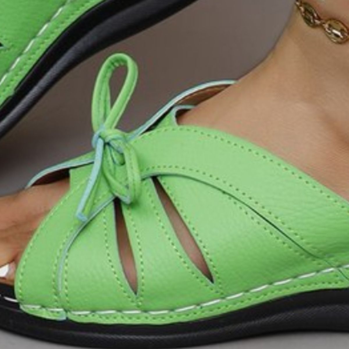 Tied Open Toe Low Heel Sandals Trandify Deal