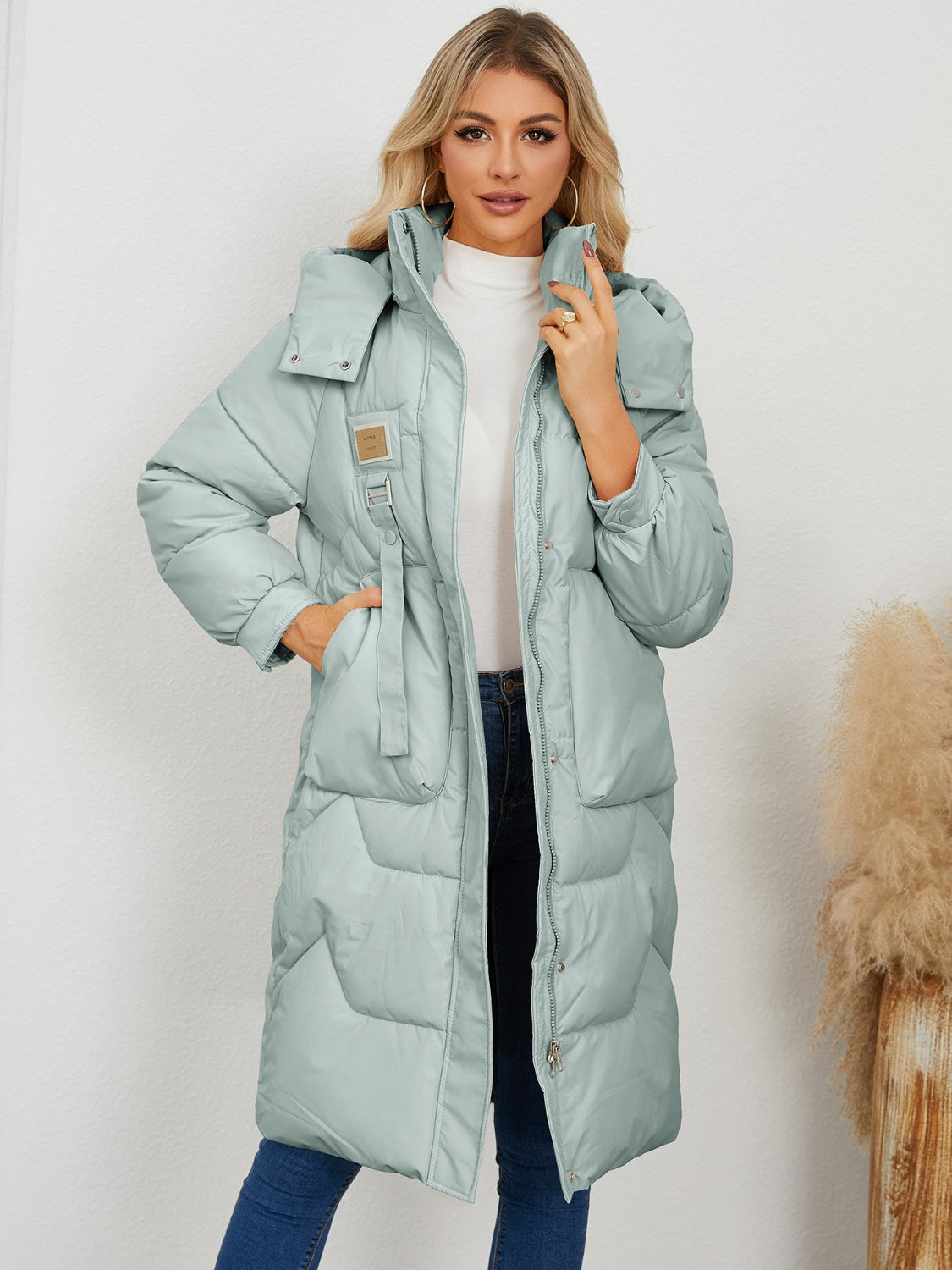 Long Sleeve Longline Hooded Winter Coat Trandify Deal