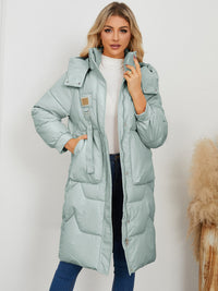 Long Sleeve Longline Hooded Winter Coat Trandify Deal
