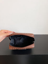 PU Leather Woven Clutch Trandify Deal