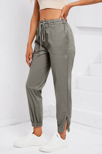 Drawstring Side Zip Joggers - Trandify Deal