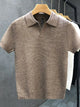 Men's Plus Size Textured Knit Polo Shirt - Ribbed Slim Fit