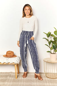 Geometric Print Tassel High-Rise Pants Trandify deal