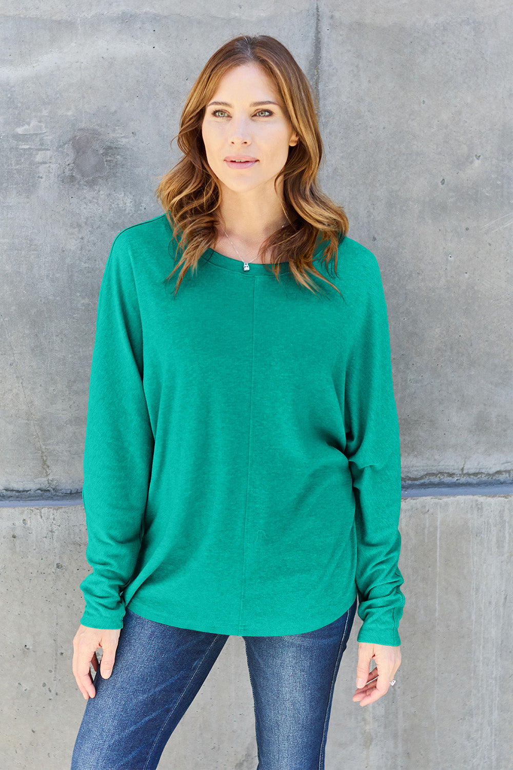 Double Take Full Size Round Neck Long Sleeve T-Shirt Trandify Deal