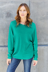 Double Take Full Size Round Neck Long Sleeve T-Shirt Trandify Deal