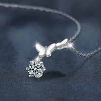 1 Ct Round Moissanite Necklace, Sterling Silver Pendant for Women