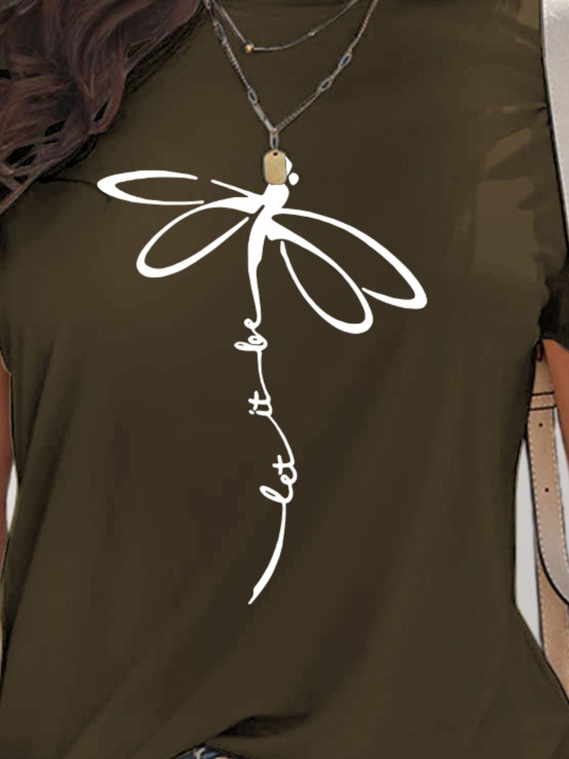 Dragonfly Graphic Round Neck Short Sleeve T-Shirt Trandify deal