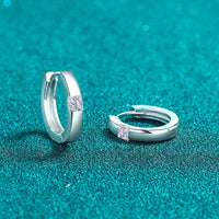 925 Sterling Silver Moissanite Huggie Earrings Trandify Deal