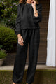 Round Neck Long Sleeve Top and Pants Set Trandify Deal