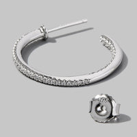 Zircon 925 Sterling Silver C-Hoop Earrings Trandify Deal