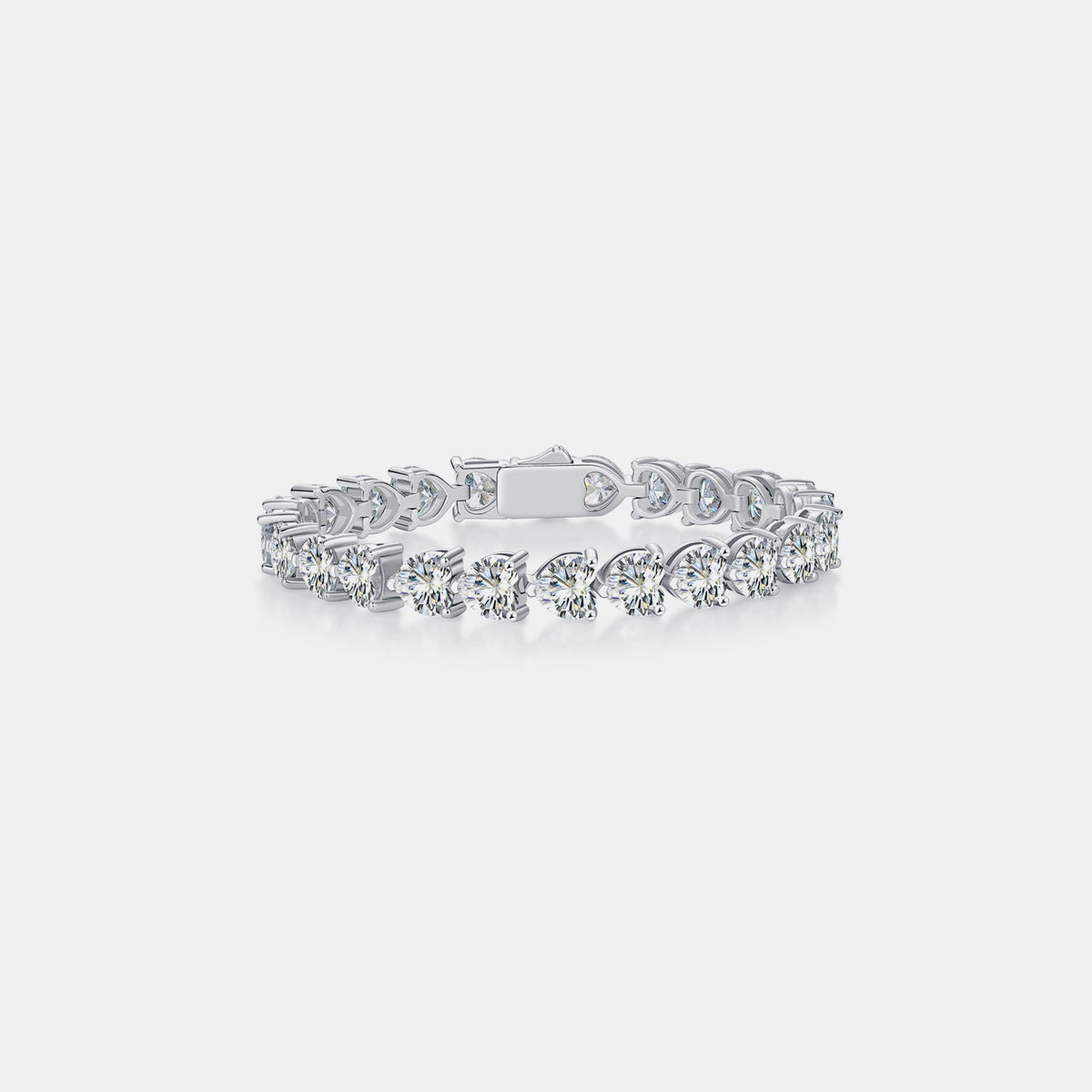 24 Carat Moissanite 925 Sterling Silver Heart Bracelet Trandify Deal