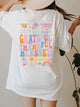 Letter Graphic Round Neck Short Sleeve T-Shirt Trandify deal