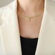 Brass Inlaid Zircon Letter Pendant Necklace Trandify deal