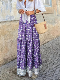 Full Size Tiered Printed Elastic Waist Skirt Trandify deal