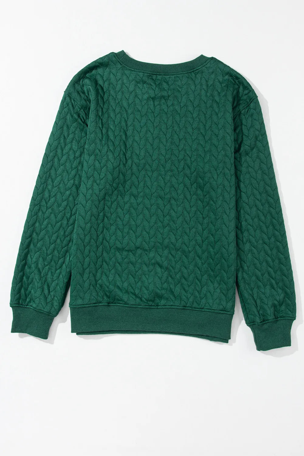 Full Size MERRY AND BRIGHT Cable Knit Pullover Sweatshirt Trandify Deal