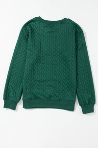 Full Size MERRY AND BRIGHT Cable Knit Pullover Sweatshirt Trandify Deal