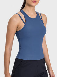 Millennia Cutout Round Neck Racerback Active Tank Trandify deal