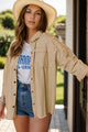 Raw Hem Peal Trim Dropped Shoulder Denim Jacket Trandify Deal