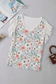 Fringe Printed V-Neck Top Trandify deal