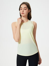 Women’s Cutout Back Active Tank Top – Cropped Yoga Tee for Workouts